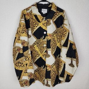 VINTAGE CERVELLE Silk Quilted Bomber Jacket 1X